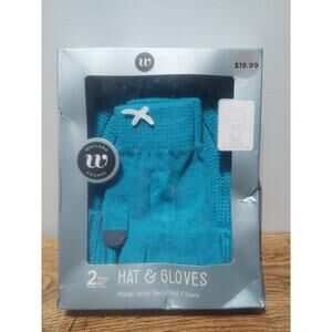 Wayland Square Hat & Glove Set Tap Touch Tip Design Light Blue Walking School